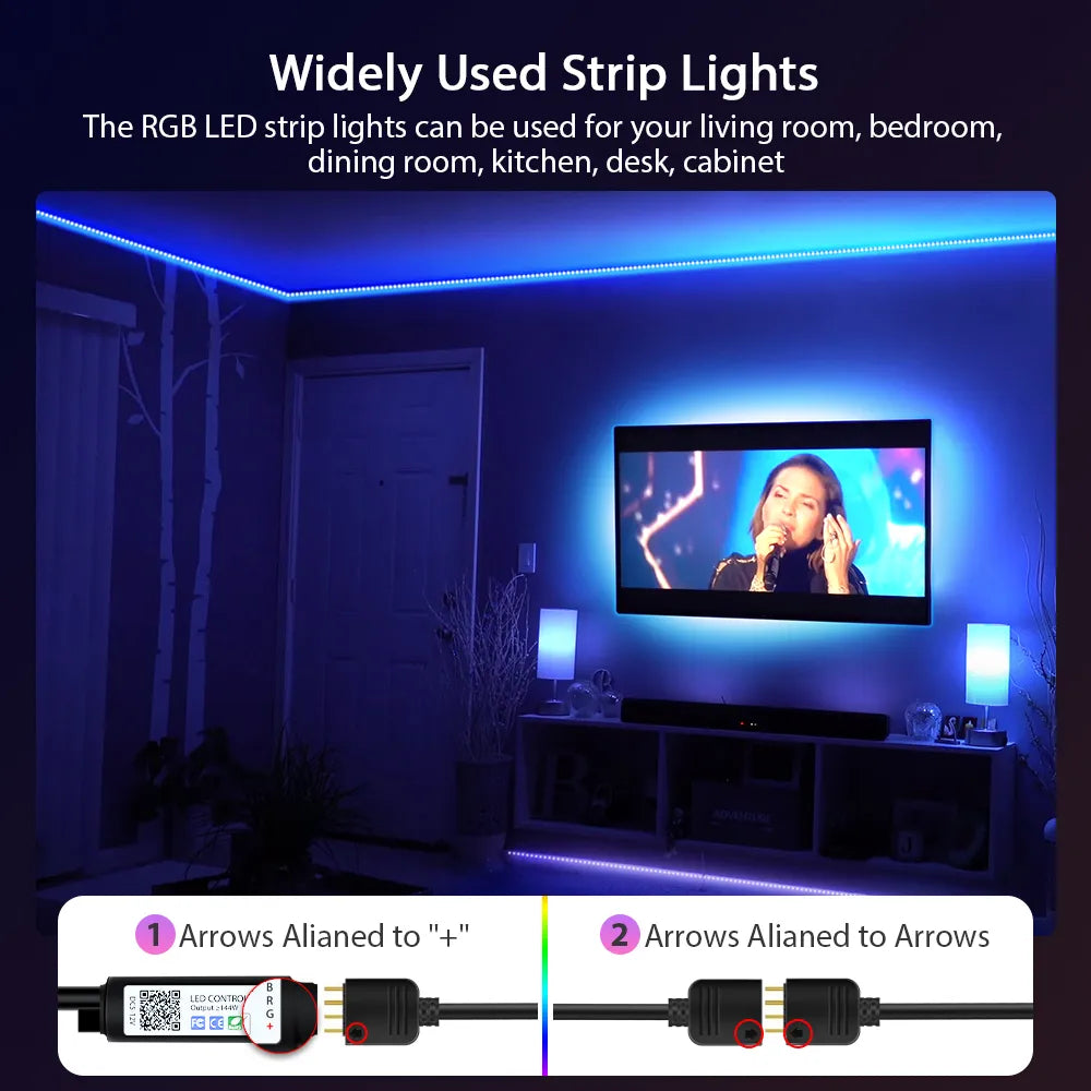 Color Your World: RGB 5050 LED Strip Lights - Sync with Music for the Ultimate Home Ambiance