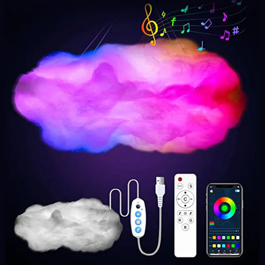 Sky Magic: TouCloud 3D LED Cloud Lightning Lamp - Illuminate Your Space with Colors & Music Sync