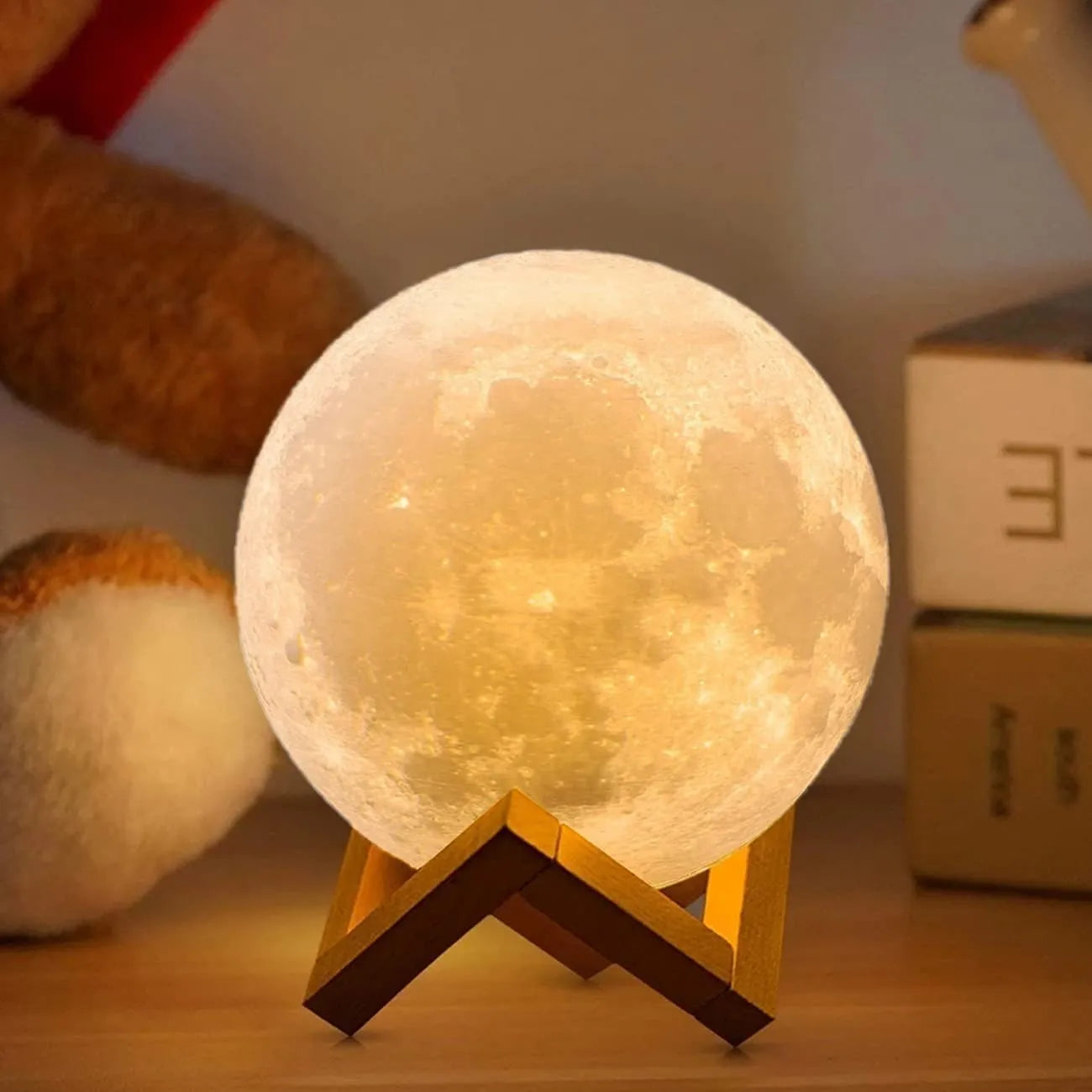 Mystical Moonlight 3D Print Lamp - USB Rechargeable, Touch-Controlled Celestial Light